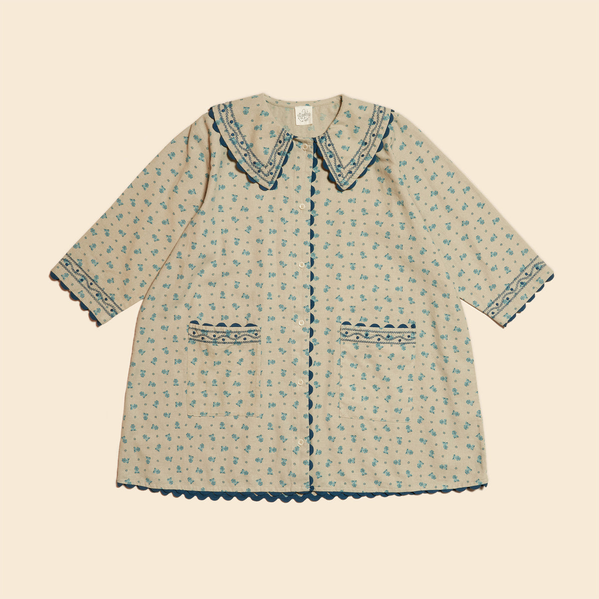 Clara' Shirt Dress - Pansy Garden Willow Sage Kids Clara' Shirt Dress - Pansy Garden Willow Sage Kids