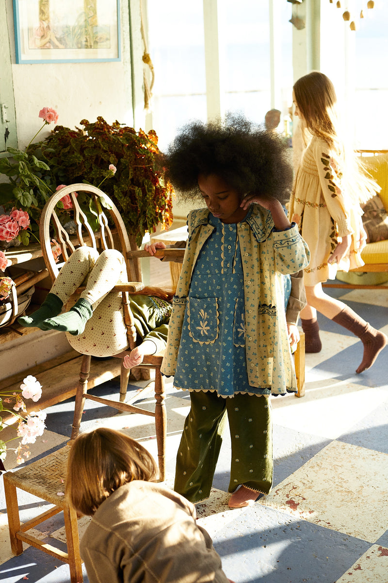 Clara' Shirt Dress - Pansy Garden Willow – Sage Kids