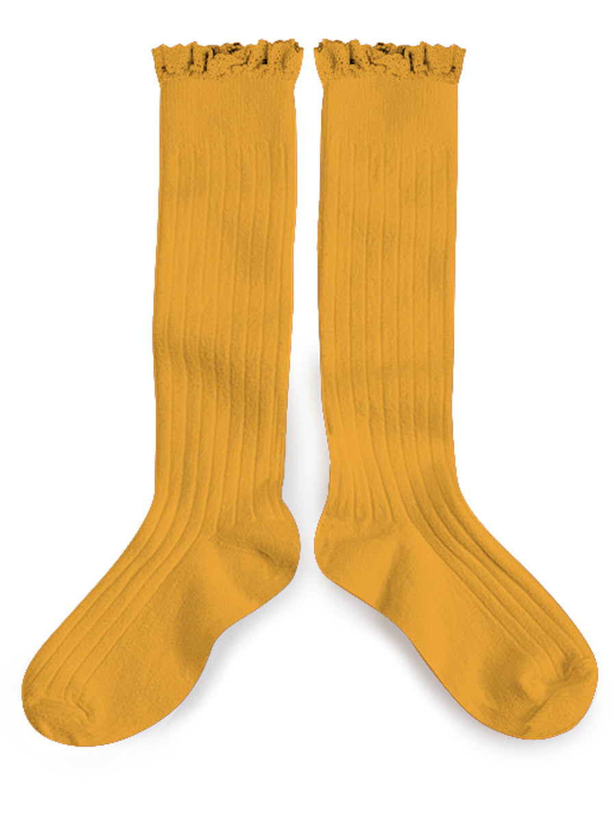 Ruffle Knee High Socks - Bouton D Or