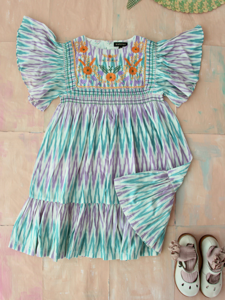 Rosalie Dress - Ikat – Sage Kids