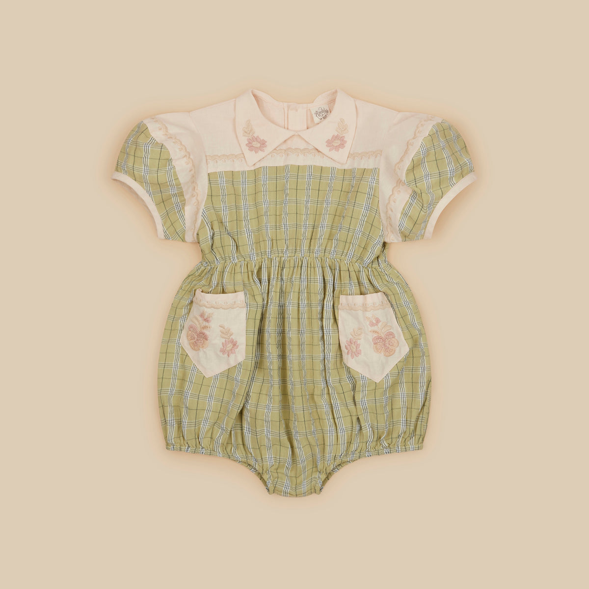 'Nellie' Jumpsuit - Seersucker Sage Check – Sage Kids