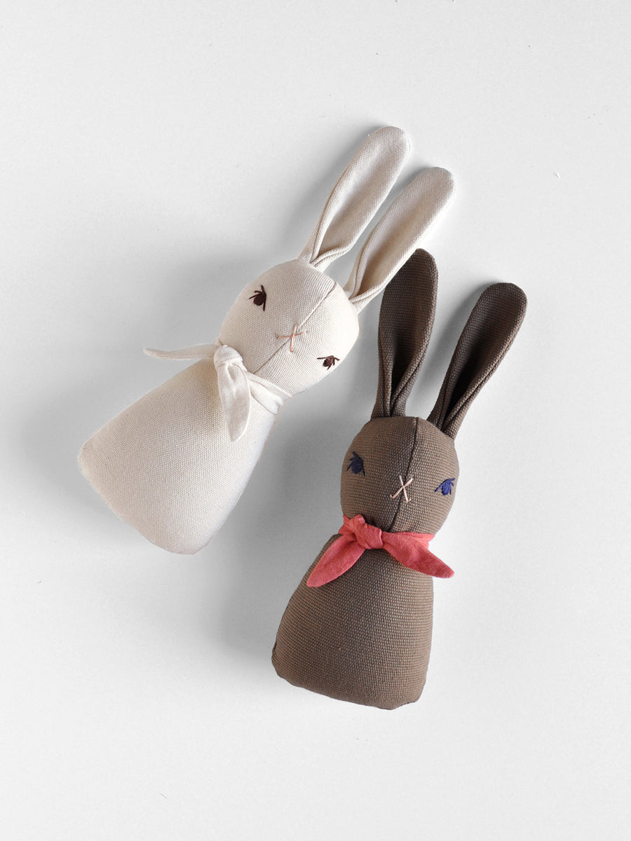 PDC Tiny Rabbit Rattles - Cream, Brown, Peach