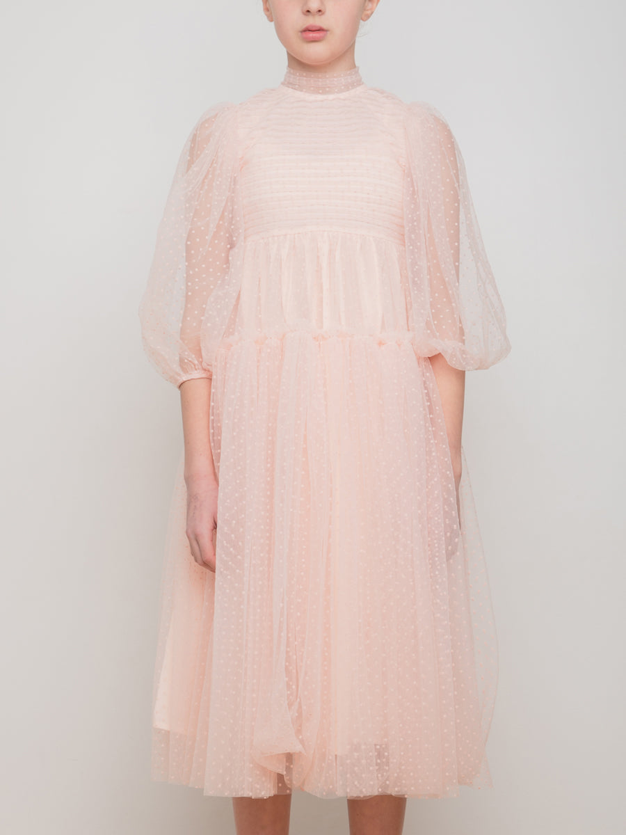 Dotty Tulle Gown - Soft Pink Sage Kids Dotty Tulle Gown - Soft Pink Sage Kids