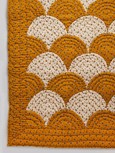 Leinikki Scallop Patchwork Quilt, Large - Mustard