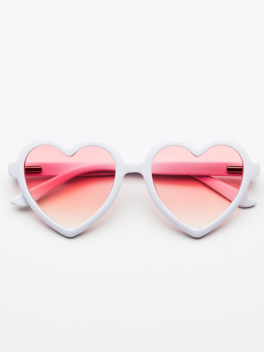 White sunglasses with deals pink lenses