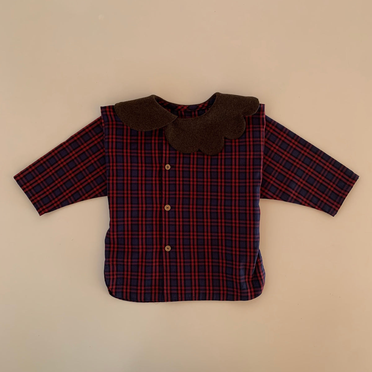 Kumo Shirt - Red Blue Check