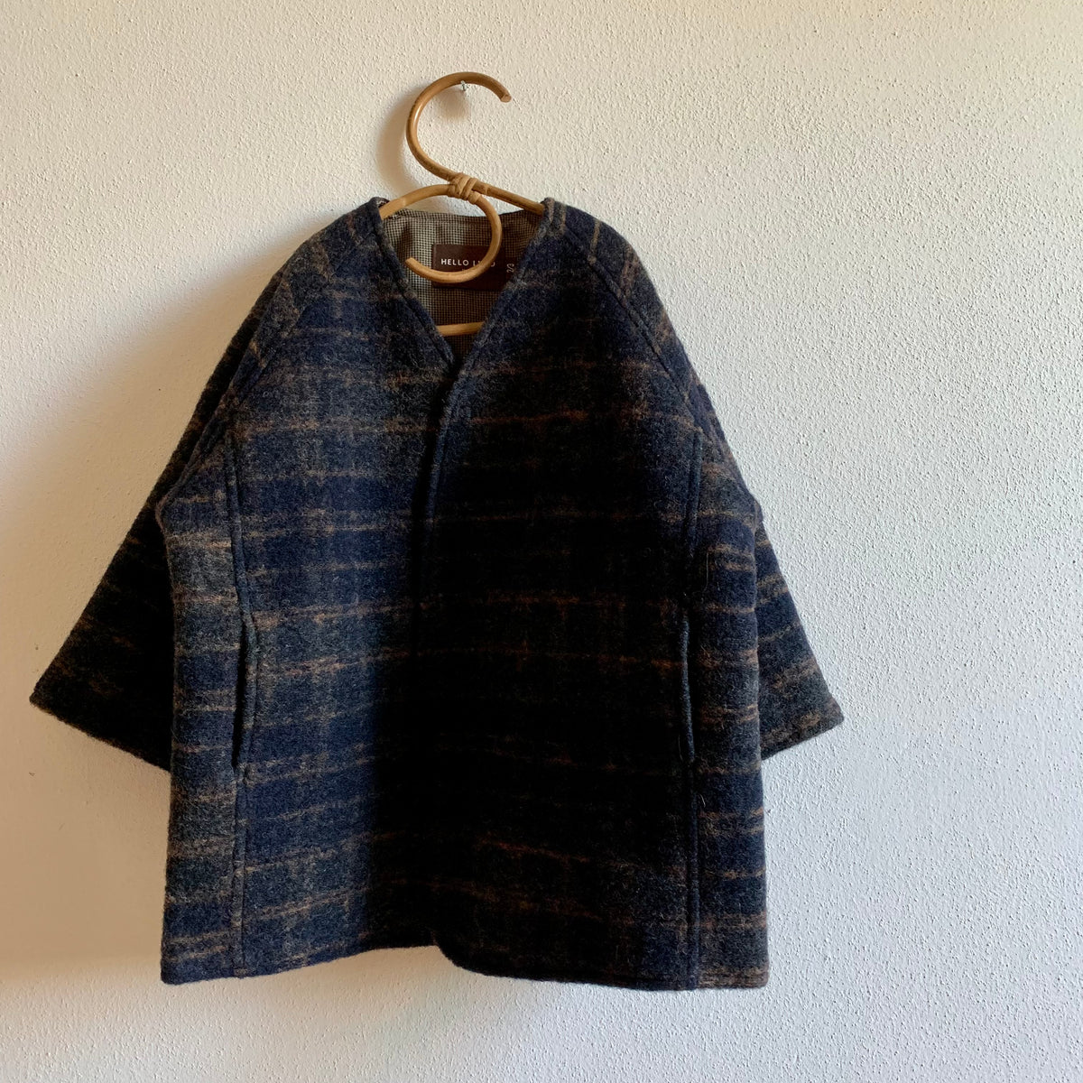Lupo Kimono Coat - Navy Check – Sage Kids