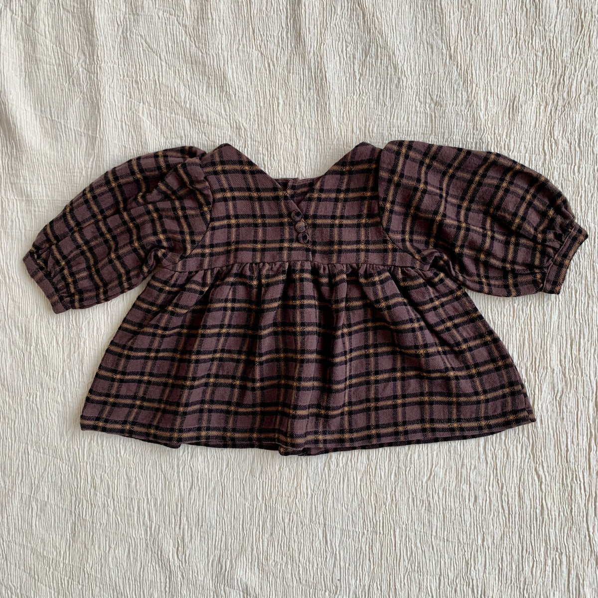 Suzu Blouse - Purple Yellow Check