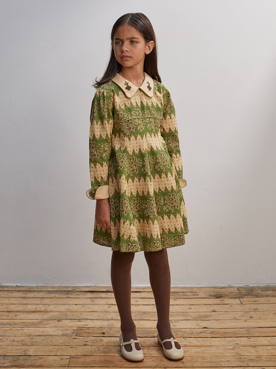 apolina ワンピース 7-9y grid floral Jacquardキッズ服女の子用(90cm ...