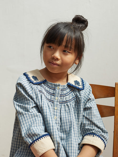 日本に kids apolina トップス Hazel Check Worker Blouse トップス 