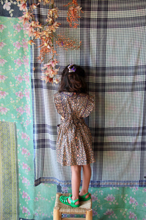Apron Dress - Blue Flowers