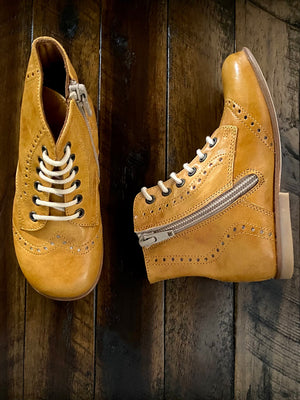 Above Ankle Boots - Mustard