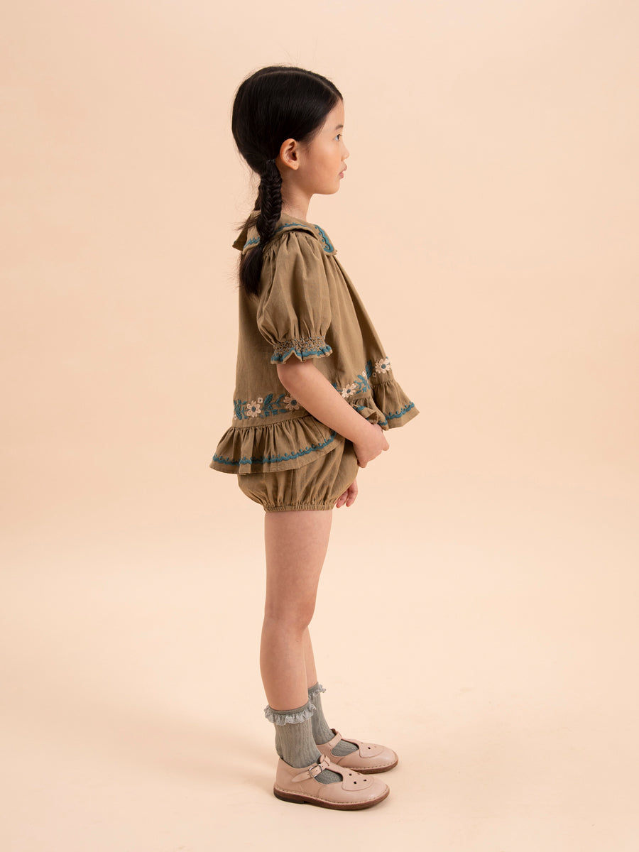 Apolina Betty Short Set In Bracken For Girls.