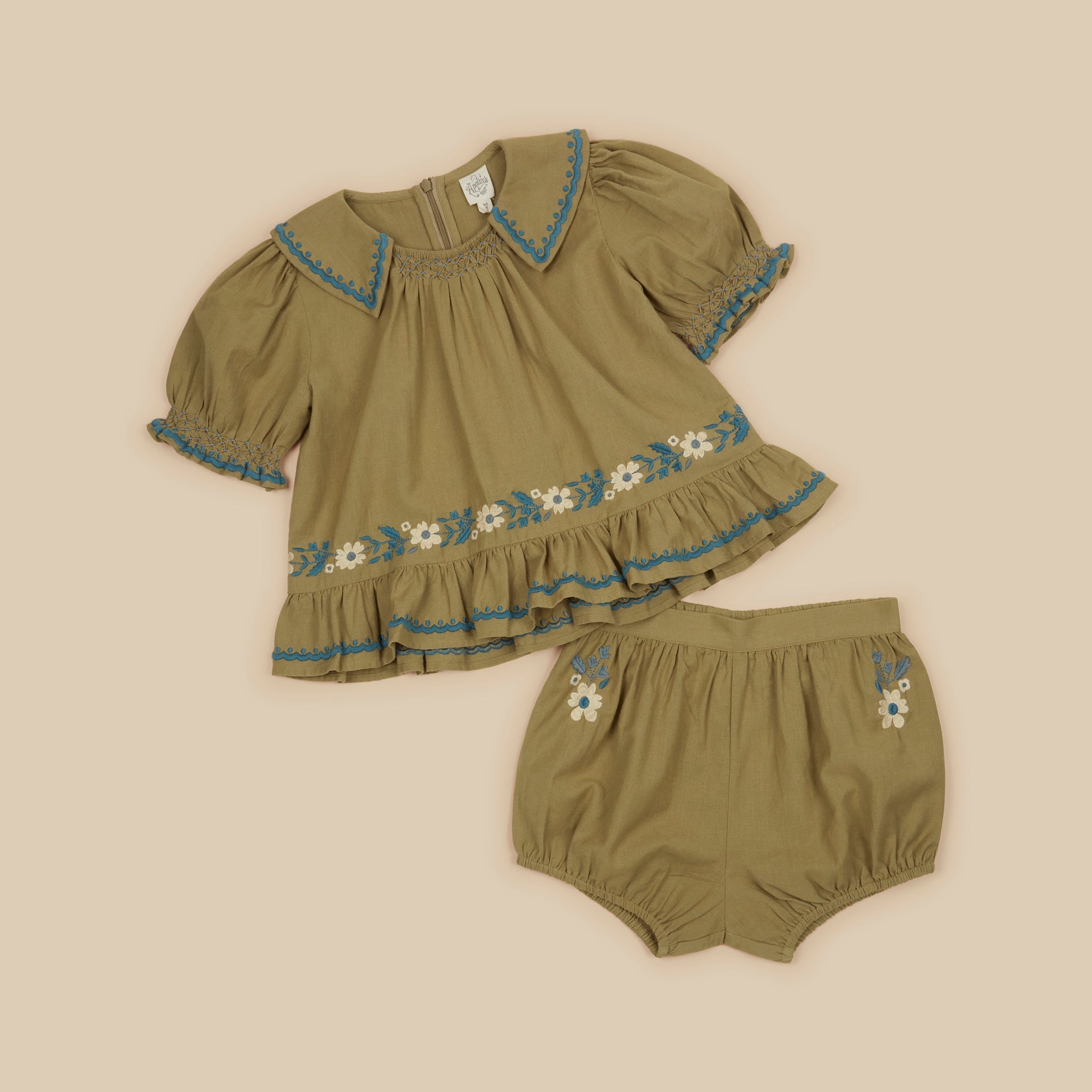 Apolina Betty Short Set In Bracken For Girls.