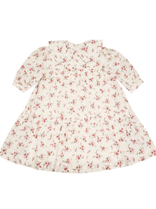 Beautiful Belati spring summer dress for girls in Ivory with a red floral print.