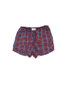 Long Live The Queen Cotton Shorts For Girls In Blue And Burgundy Dots