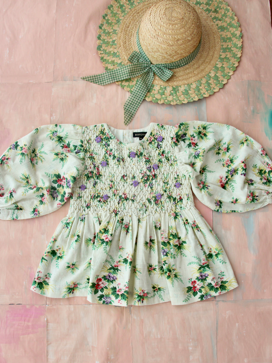 Handsmock Blouse - Tropical Print