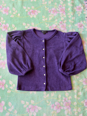 Cardigan - Purple Terry