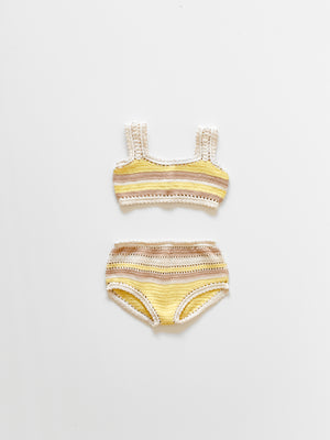 Cotton Crochet Bikini for Girls in Stripe 