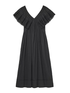 Faune Camelia Night dress in black cotton.