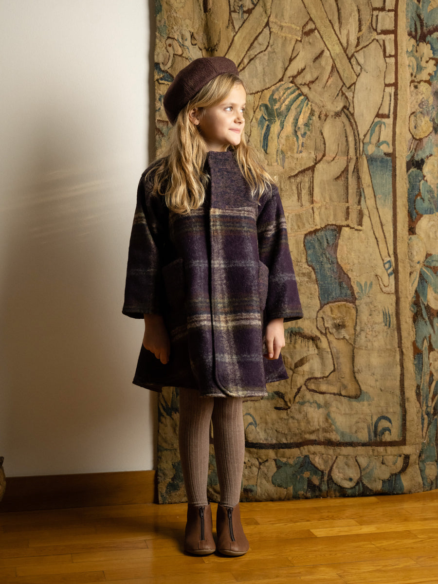 【値下中】HELLO LUPO poncho purple check 22aw HELLO LUPO poncho purple check 22aw