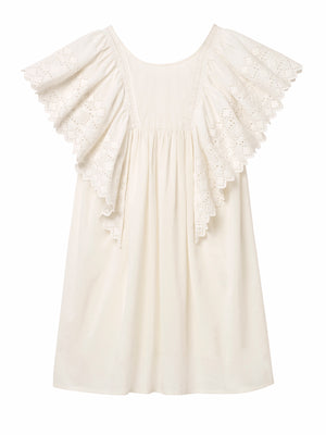 Faune Hibiscus Dress In Vintage White
