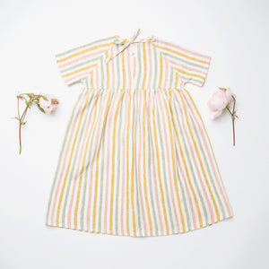 Hopscotch Dress - Multi Stripe Linen