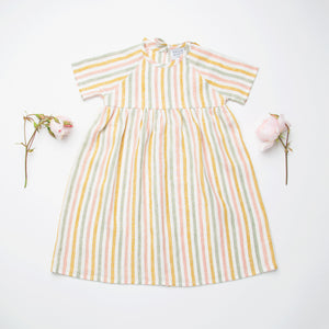 Hopscotch Dress - Multi Stripe Linen