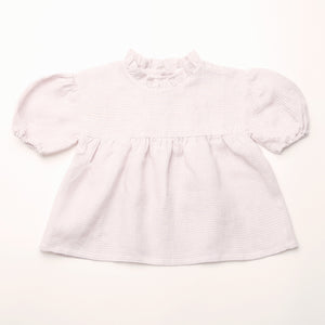 Nellie Quats Girls Kiss Chase Blouse In Lavender Check Linen.