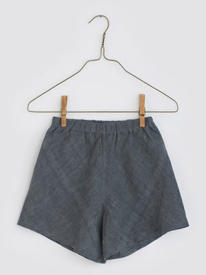 Little Cotton Clothes Amellia Shorts in Blue Linen