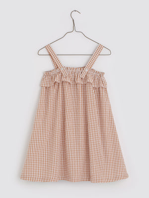 Marie Frill Dress - Caramel Seersucker Gingham