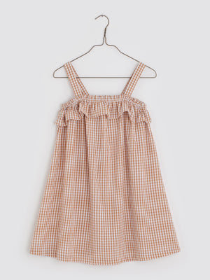 Marie Frill Dress - Caramel Seersucker Gingham