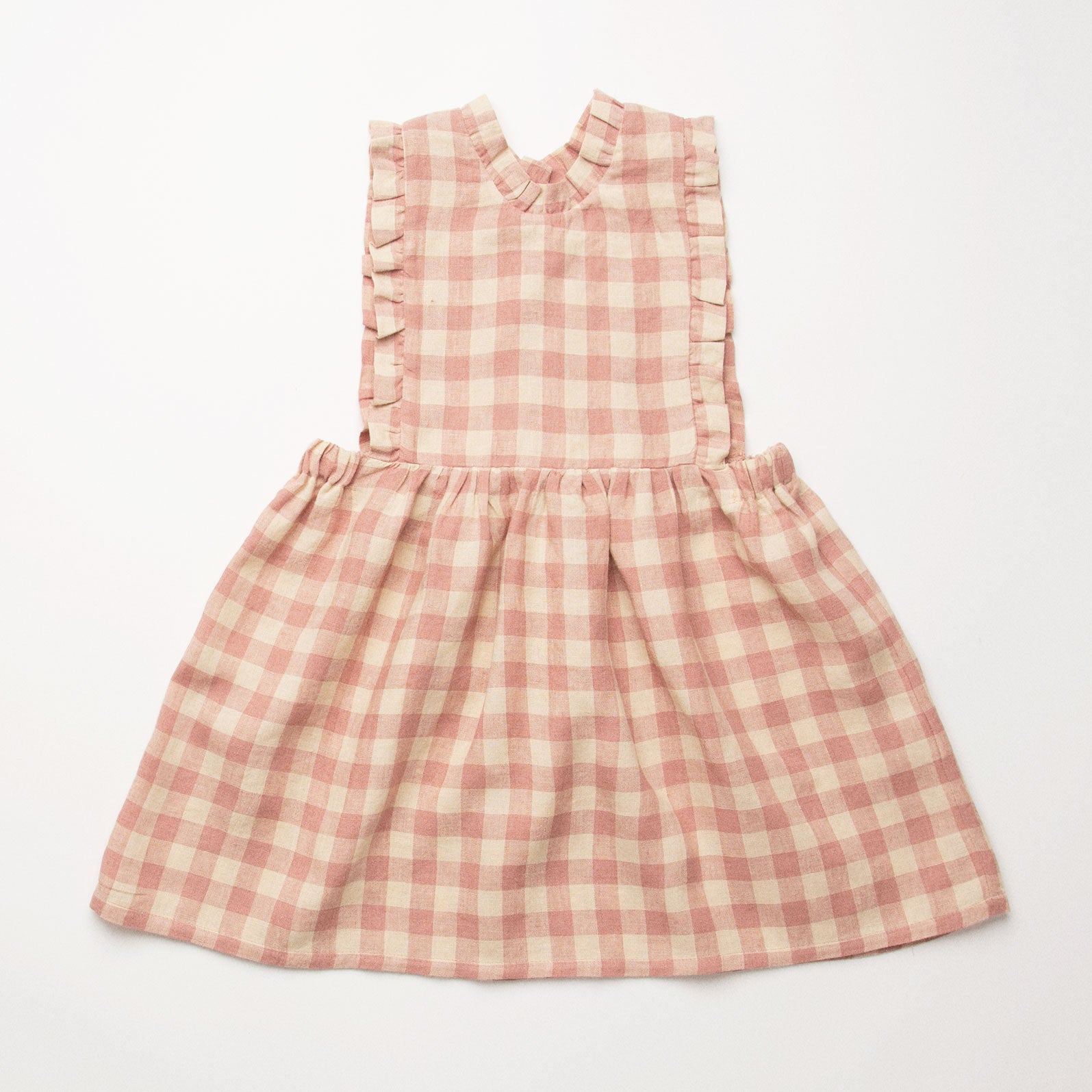 Nellie Quats Marlow pinafore dress in rose check