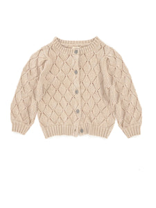 Long Live The Queen Knit Cardigan For Girls In Natural