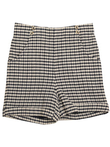 Noma Gingham Shorts With Button Detail and Pockets In Navy