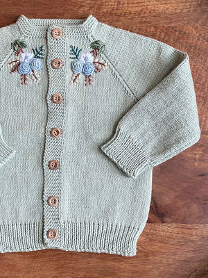 Era Cardigan - Embroidered Sage