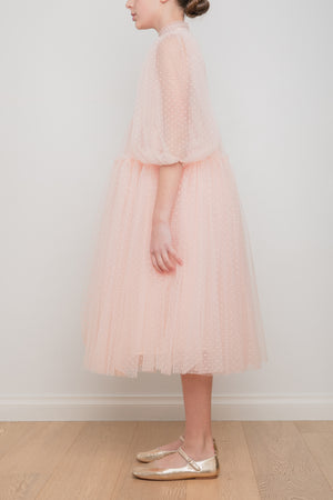 Dotty Tulle Gown - Soft Pink