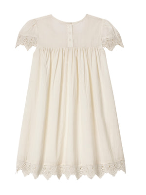 girls white vintage inspired night gown with lace trim by Faune