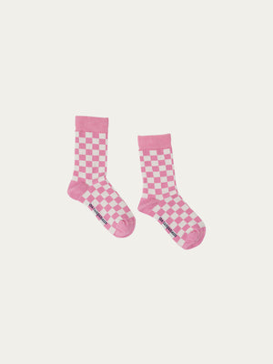 Pink Checked Socks
