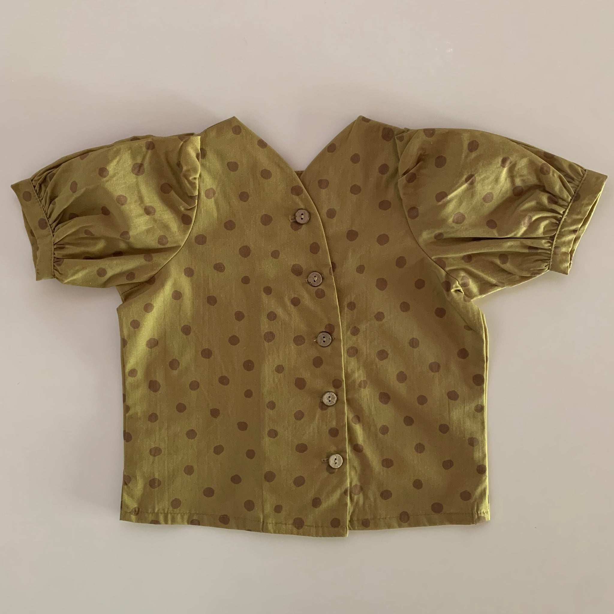 Suzu Shirt - Yellow Brown Dots