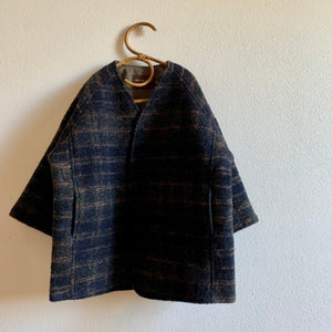 Lupo Kimono Coat - Navy Check
